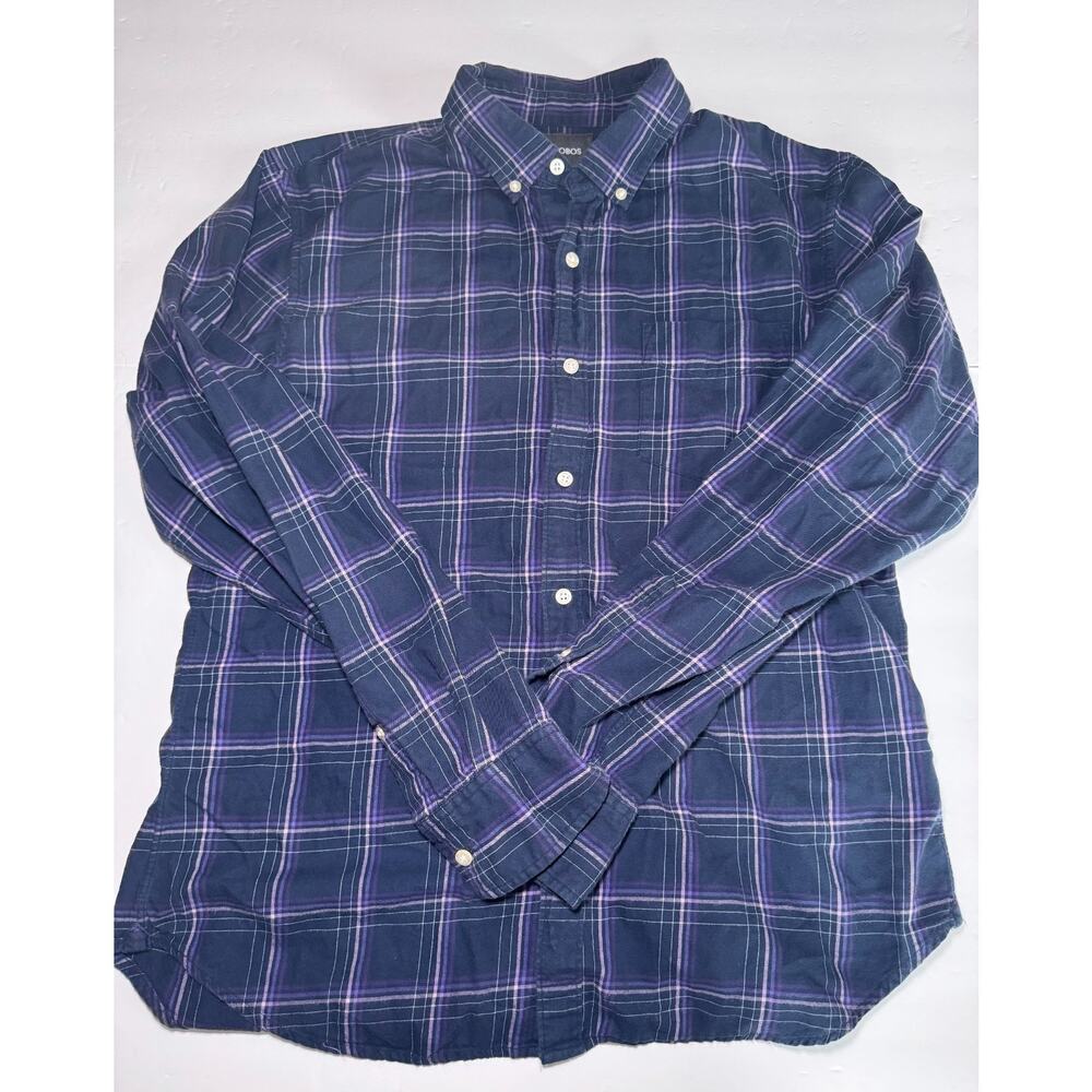 Bonobos Tailored Slim Fit Button Down Shirt Mens XL Blue Purple Plaid Cotton